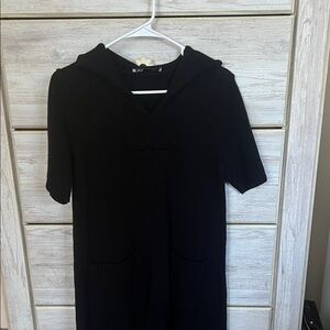 Zara Black Short Sleeve Dress with Front Pockets